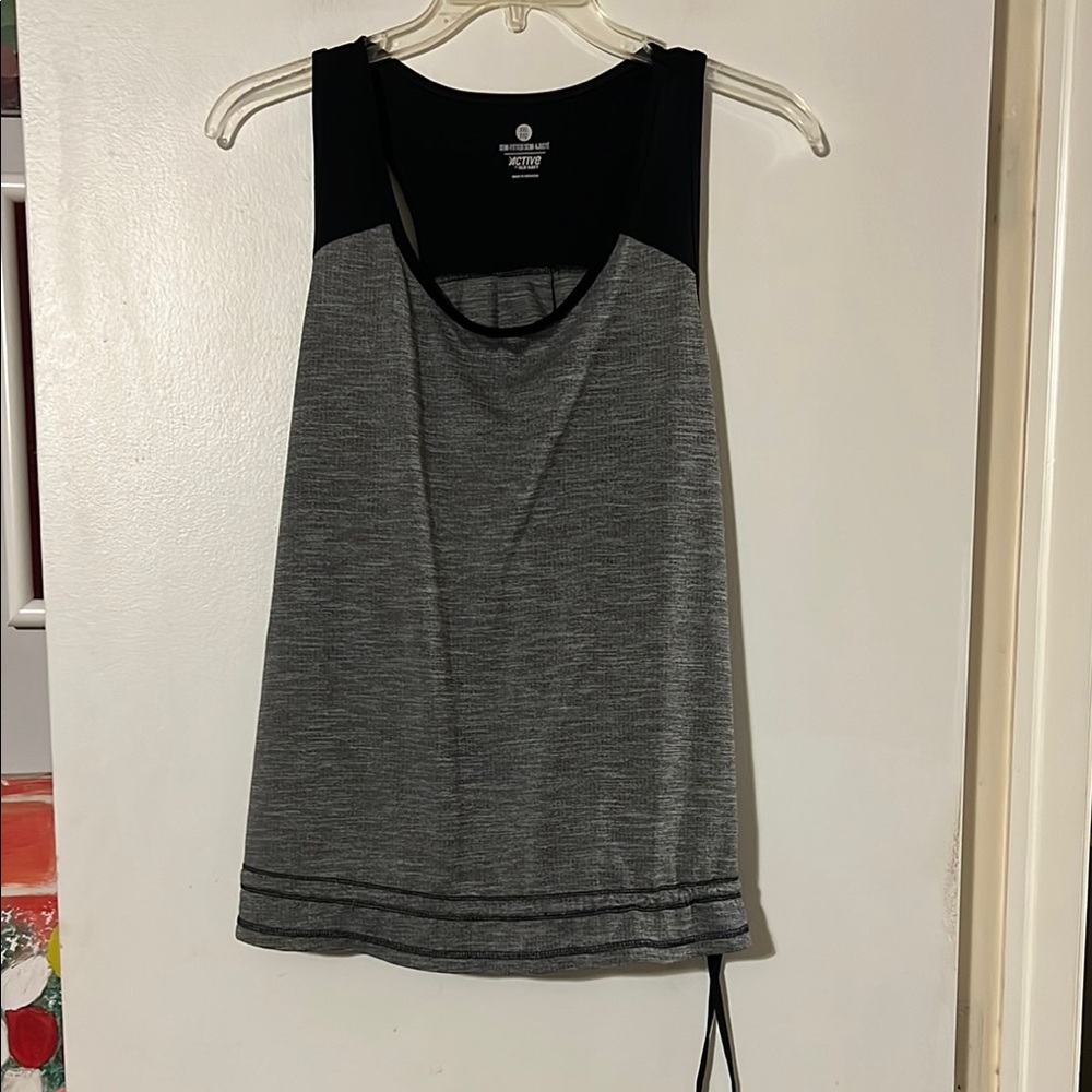 Old Navy gray/black racer back drawstring tank